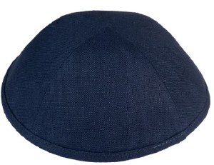 Picture of iKippah Navy Linen Size 16cm